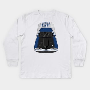 Ford Falcon XA GT 351 - Dark Blue and Black Kids Long Sleeve T-Shirt